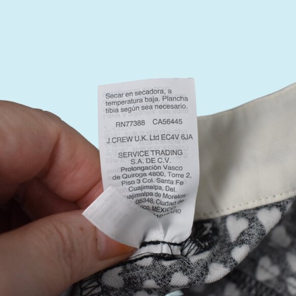 J Crew Mercantile Winnie Pants Women's Size 14 Black with Hearts Crop Comfort - Picture 10 of 14